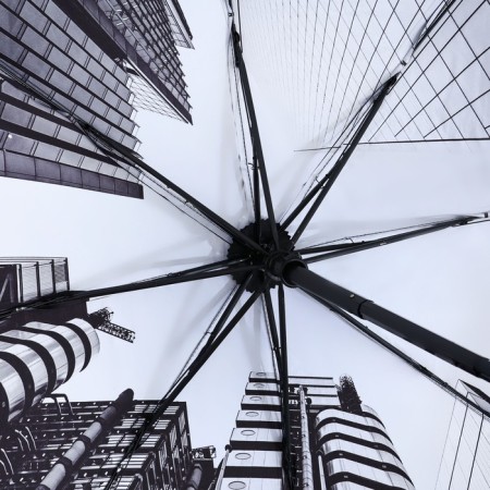 Umbrella with the internal print "Big City", 8 spokes-4