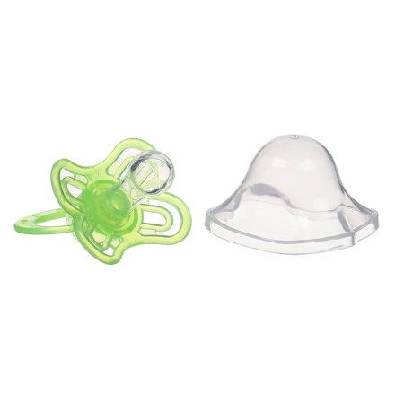 Nipple set - a dummy with a holder, SL, KL +6 months, with a cap "Butterfly", green-5