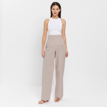 Women's cotton pants minku: enjoy color gray-pink, size 40