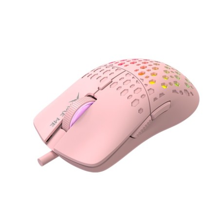 Mouse XTRIKE ME GM-209P, game, wired, backlight, 8000 dpi, USB, 1.5 m, pink-1