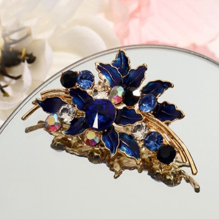 Brooch "Branch" luxurious, white-blue color in gold-2