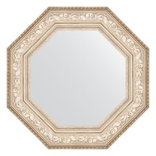 Mirror in the baguette frame, vignette silver 109 mm, 65x65 cm