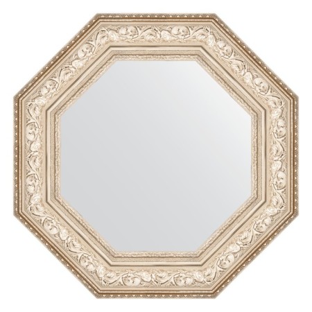 Mirror in the baguette frame, vignette silver 109 mm, 65x65 cm