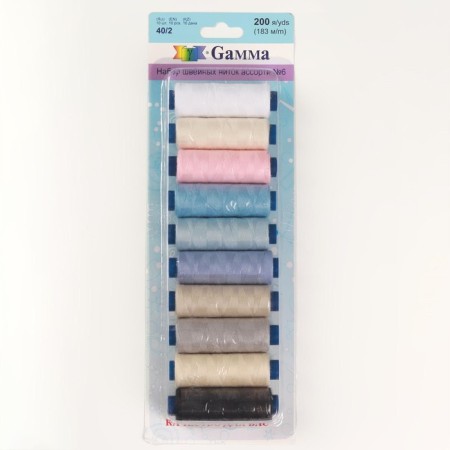 Set of threads 40/2, No. 6, 183 m, 10 pcs, color colorful color-1