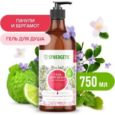 Natural biodegradable shower gel Synergetic patchouli and aromatic bergamot, 750 ml