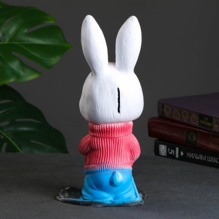 New Year's piggy bank "Hare Skier" Bely, 27cm-6