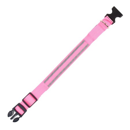 Collar with backlight double strip size S, Osh 35-43 x 2.5 cm 3 glow mode pink-3
