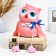 The piggy bank "owl - all year round without worries" pink, 20cm