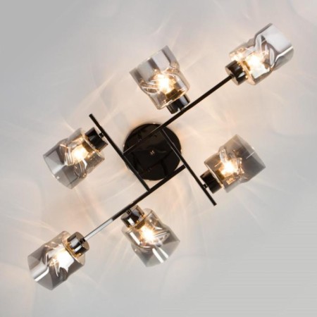 Hilari chandelier, 6x40W E27, color black pearls-1