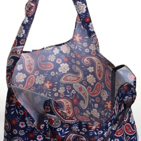 Household bag on the button, folding, blue color-2