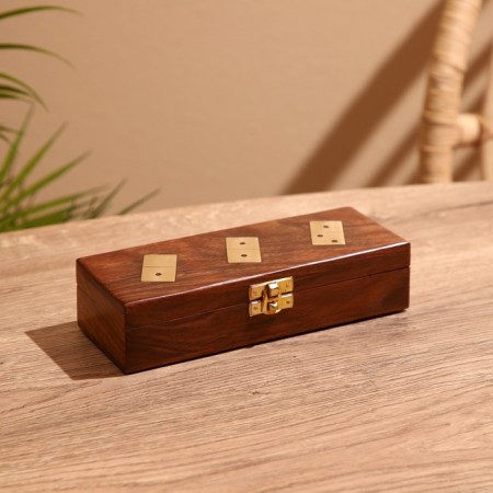 Game table "Domino" in a casket 20x7.5x5 cm, a tree shisham