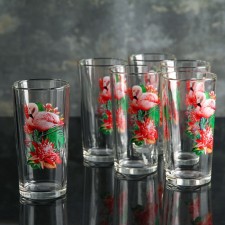 A set of glasses for Flamingo juice, glass, 250 ml, 6 pcs
