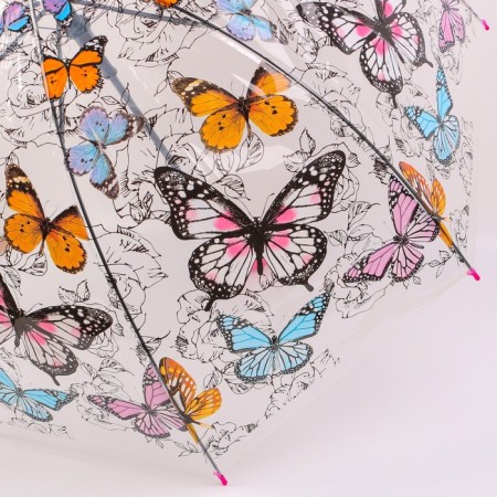 Umbrella - semi -automatic cane "butterflies", 8 knitting needles, r = 43 cm, Mix drawing-8