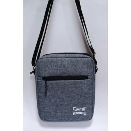 Bag Men's Cross-Bodi Listo Oxford gray snow with a black sling-1