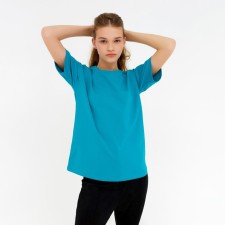 Women's T -shirt Minaku: Basic Line, Aquamarine color, size 42
