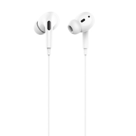 Hoco M1 Pro headphones, wired, vacuum, microphone, Lightning, 1.2 m, white-6