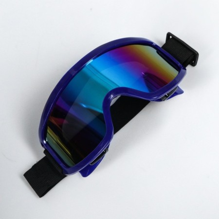 Glasses-mask for motorcycle driving, chameleon glass, blue-1
