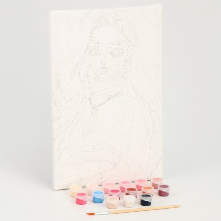 Picture on numbers for children "Blonde in Pink", 20 x 30 cm-1