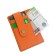 Cartholder, genuine leather, orange 11x8x1 cm