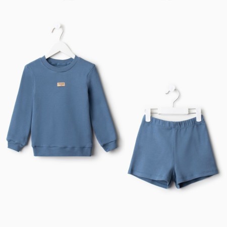 Kidsa (sweatshirt, shorts) minku, blue color, height 110 cm