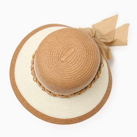 Women's hat Minaku, central nation. In brown/milk, river 58-1