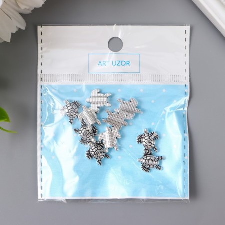 Decor for creativity Metal "Turtle" silver 1.3x1.2 cm-3