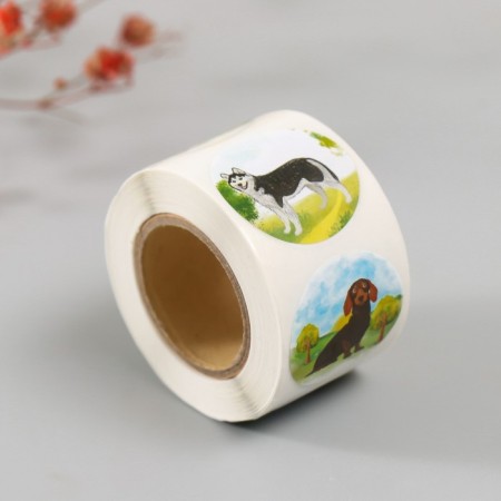 Stick Paper "dog" d = 2.5 cm 252 pcs in the roll-5