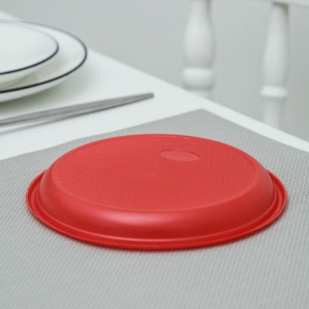 Disposable dessert plate, d = 16.5 cm, red color-2