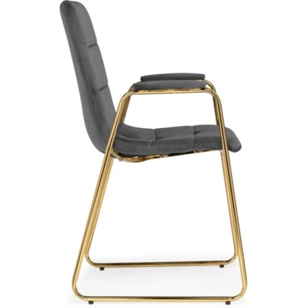 LANA Metal/velor, Golden/Gray chair 57x56x88 cm-2