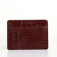 Busmaker leather, Textura, 4 cards, burgundy color