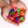 Crystals are plastic decorative, set 25 pcs., Size 1 pc. - 3 × 2.2 cm, color mix