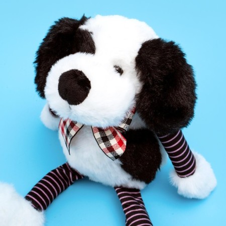 Soft toy "Dog", 16 cm, black and white color-3