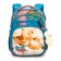 School backpack, 3 parts with lightning, blue color 29x16x34cm