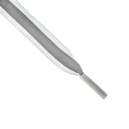 Shoe shoes, steam, flat, with a reflective strip, 10 mm, 70 cm, white color-4