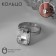 Ring "Classic" rectangle, white color in silver, dimensionless