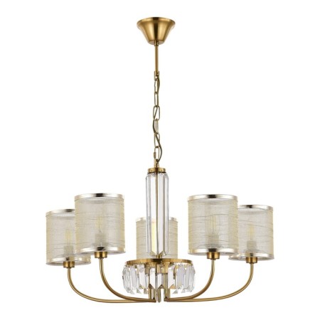 Suspended EVOLUCE lamp. Sle1119-303-05. Ellisse. 5x40 watts, E14, 65x65x39 cm, brass color-1