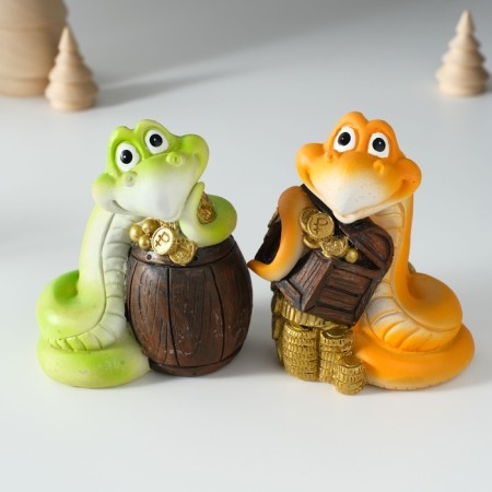 Piglite Polystone "Snake with wealth" MIX 8.5x6x10.5 cm