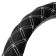 Braid on the steering wheel Nova Bright eco -leather, black, stitching gray rhombus, size M