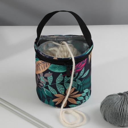 Luggage bag “Leaves”, 1 eyelet, d = 14 × 14.5 cm, color colorful color-2