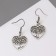 Earrings Metal "Love" Tree in the heart, color black silver