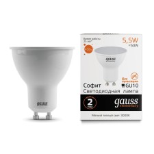 LED LED ELEMENTARY 5.5W MR16 3000K TEPP. Bel. Gu10 430lm Gauss 13616