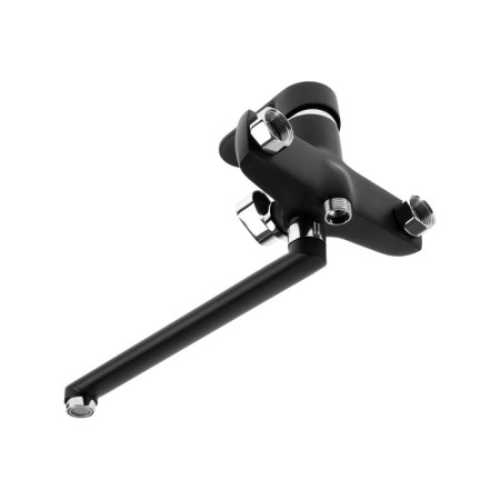 Bath mixer Zein Z4052, pour 30 cm, cartridge 40 mm, with shower set, black/chrome-6