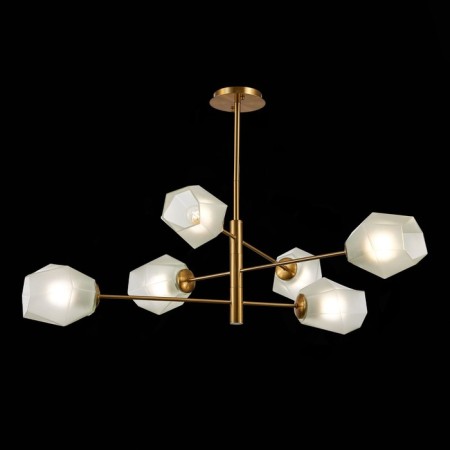 Ceiling EVOLUCE lamp. Sle205202-06. Terramo. 6x60 watts, E27, 100x100x59.5 cm, brass color-1