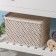 Basket for storage with a “braid” lid, 35 × 29 × 22.5 cm, beige color
