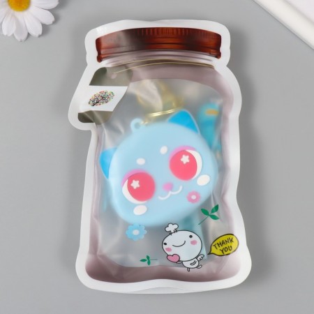 A keychain wallet with a carbine, strap silicone "Lunar kitten" 3.2x8.3x7.3 cm-4