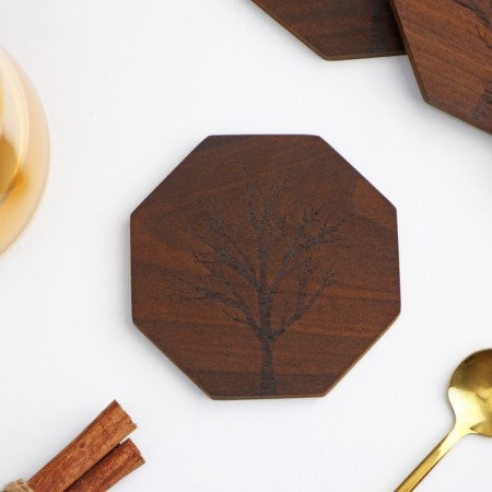 Set of stands for mugs Magistro "Tree", 4 pcs, acacia-3