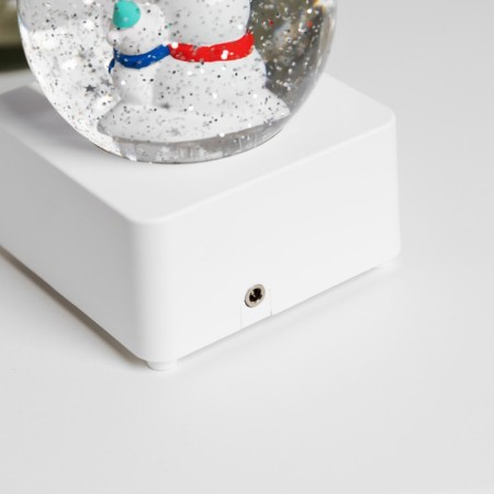LED figure "A ball with a snowman and a bear" 10 × 14.3 × 10 cm, plastic, USB, glow warm white-4