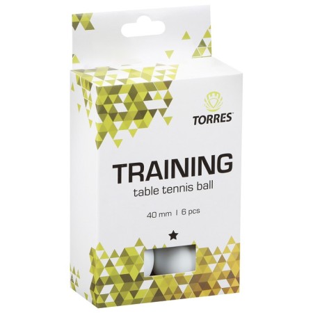 Torres Training table tennis ball, 1 star, 40 mm, 6 pcs., White color-4