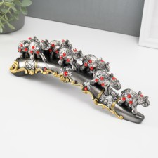 Сувенир "7 слонов на дуге со стразами" 29,5×7×5 см