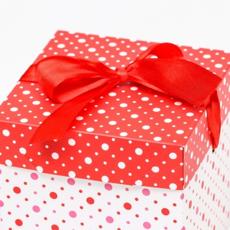 Self -assembly box "in specking" red, 10x10x10 cm-2